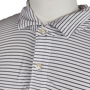 Vineyard Vineyard Performance Polo Blue White Stripe Size 2XL